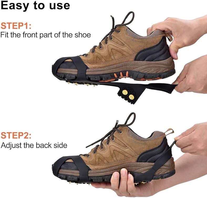 Aliglow Ice Snow Grips Over Shoe/Boot Traction Cleat Spikes Anti Slip Footwear - Image 3
