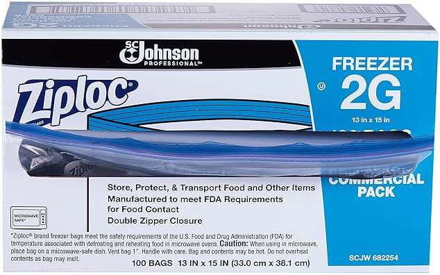SC Johnson Ziploc Two Gallon Food Storage Freezer Bags, Grip 'n Seal Technology for Easier Hold, Open, and Close, 100 Count - Image 1