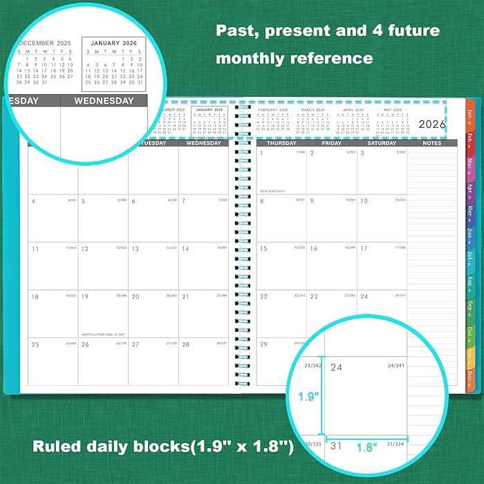 2026-2027 Monthly Planner - Planner/Calendar 2026-2027, JUL 2026 - DEC 2027, 9" x 11", 18 Month Planners with Tabs, Pocket, Label, Contacts and Passwords, Twin-Wire Binding, Blue - Image 4