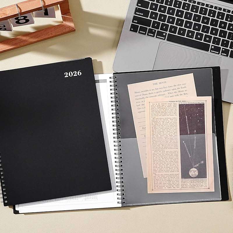 Artfan Monthly Planner 2026-2027, Jul 2026 - Dec 2027 Planner, 18 Month Calendar with Colorful Tabs, Polypropylene Perforated Page, 8.5" x 11", Planner 2026-2027 for Home School Office - Black - Image 2
