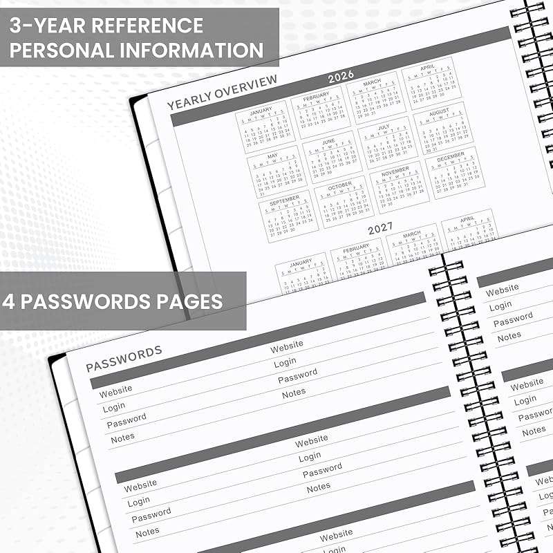 Artfan Monthly Planner 2026-2027, Jul 2026 - Dec 2027 Planner, 18 Month Calendar with Colorful Tabs, Polypropylene Perforated Page, 8.5" x 11", Planner 2026-2027 for Home School Office - Black - Image 6