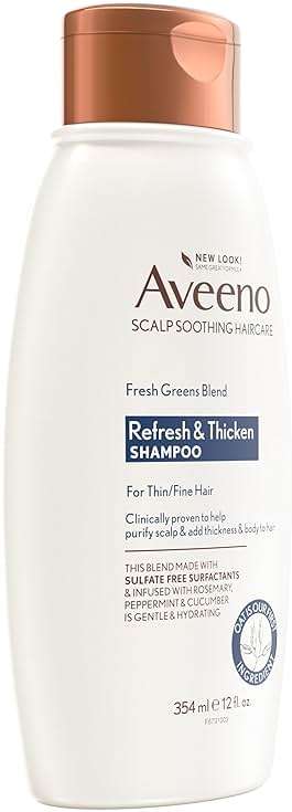 Aveeno, Fresh Greens Blend Sulfate-Free Shampoo with Rosemary, Peppermint & Cucumber to Thicken & Nourish, Clarifying & Volumizing Shampoo for Thin or Fine Hair, Paraben-Free, 12oz - Image 6