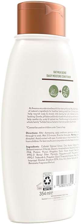Aveeno Oat Milk Blend Moisturizing Conditioner, Ultra-Hydrating, for Dry, Damaged Hair, 12 fl oz - Image 7