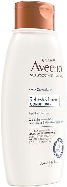 Aveeno Fresh Greens Blend Natural Volumizing Conditioner, Cucumber, Rosemary, for Fine Hair, 12 fl oz - Image 6
