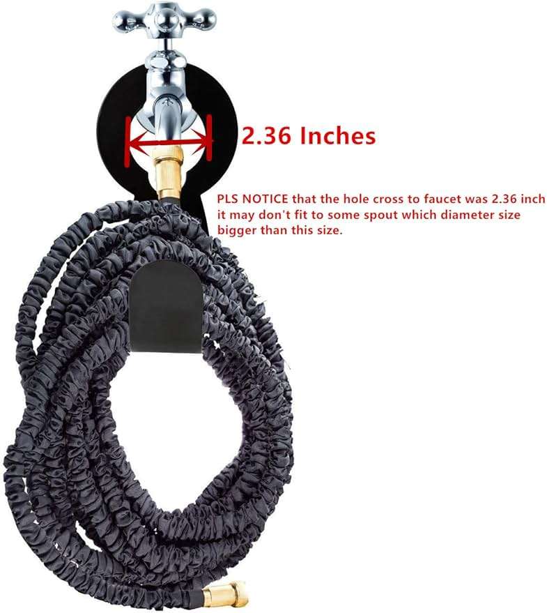 Ebliiny Garden Hose Hanger - Heavy Duty Metal Holder for 50ft/25ft Expandable Hose, Supports 110lbs - Portable Garage Storage - Image 5
