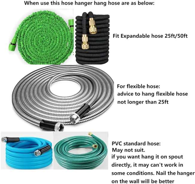 Ebliiny Garden Hose Hanger - Heavy Duty Metal Holder for 50ft/25ft Expandable Hose, Supports 110lbs - Portable Garage Storage - Image 7