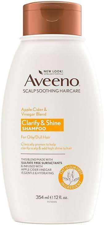 Aveeno Apple Cider Vinegar Clarifying Shampoo, Shine Enhancing, 12 fl oz - Image 1