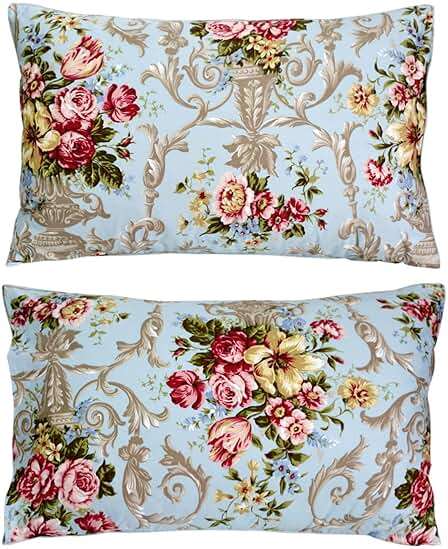 FADFAY Shabby Floral Bedding Elegant Peony Sheets Set Luxury Bedding Collections 800 Thread Count 100% Egyptian Cotton Deep Pocket, 4 Piece-Queen Size - Image 3