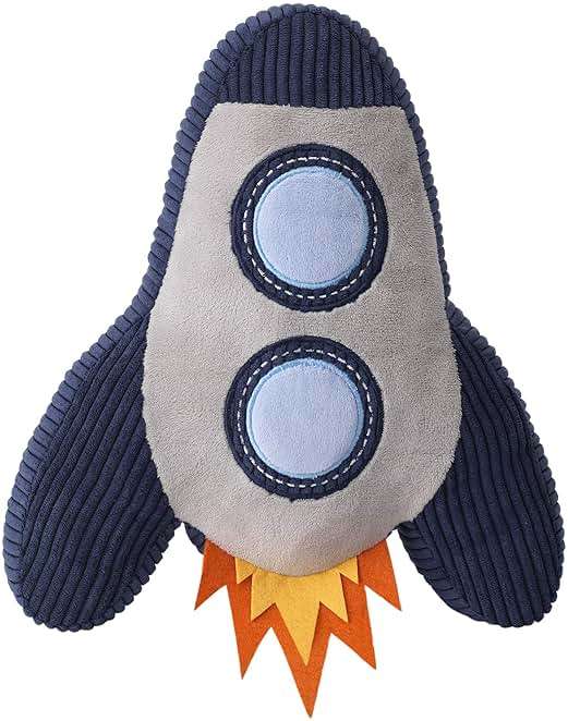 Lambs & Ivy Milky Way Rocket Ship Nursery Throw Pillow Plush - Image 1