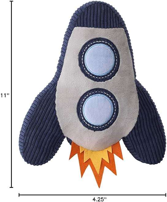 Lambs & Ivy Milky Way Rocket Ship Nursery Throw Pillow Plush - Image 4