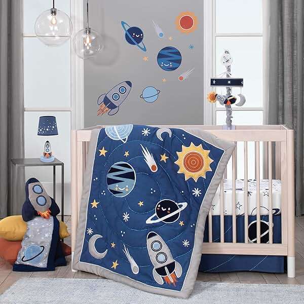 Lambs & Ivy Milky Way Rocket Ship Nursery Throw Pillow Plush - Image 6