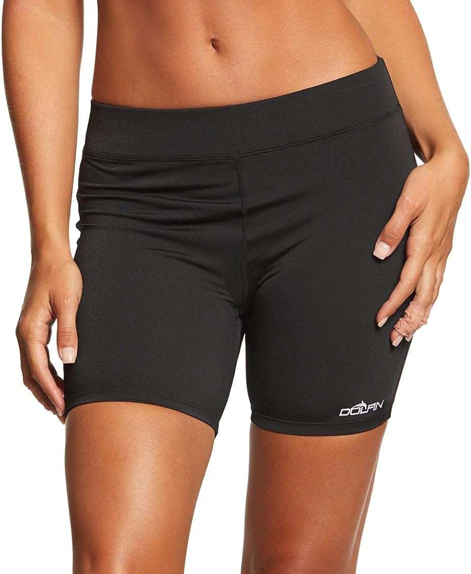 Dolfin Womens AQUASHAPE Mid-Length Shorts (Black, X-Small, Black) - Image 1