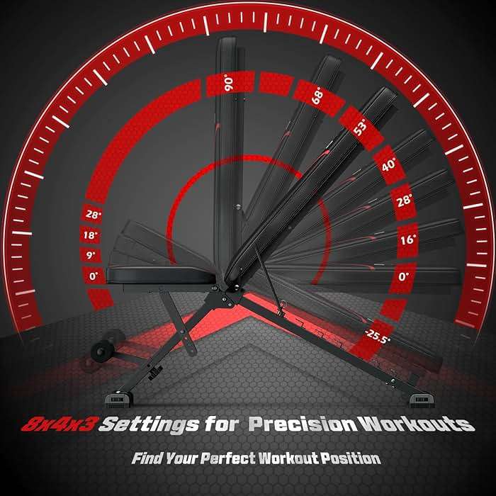 FLYBIRD Adjustable Bench,Utility Weight Bench for Full Body Workout- Multi-Purpose Foldable Incline Bench (Black) - Image 5
