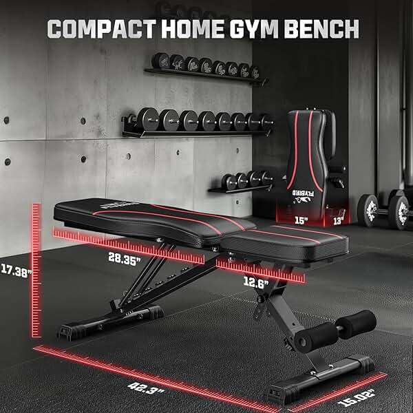 FLYBIRD Adjustable Bench,Utility Weight Bench for Full Body Workout- Multi-Purpose Foldable Incline Bench (Black) - Image 7