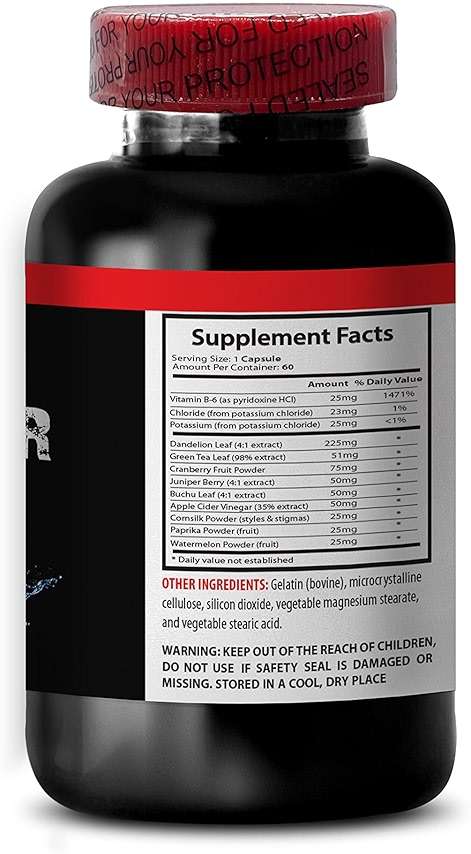 Water Away Pills Diuretic Supplements - Water Away Pills - Diuretics for Water Retention, Reduce Bloating, Detox Cleanse, Paprika, Apple Cider Vinegar, Support Kidney Function, 1 Bottle 60 Capsules - Image 4