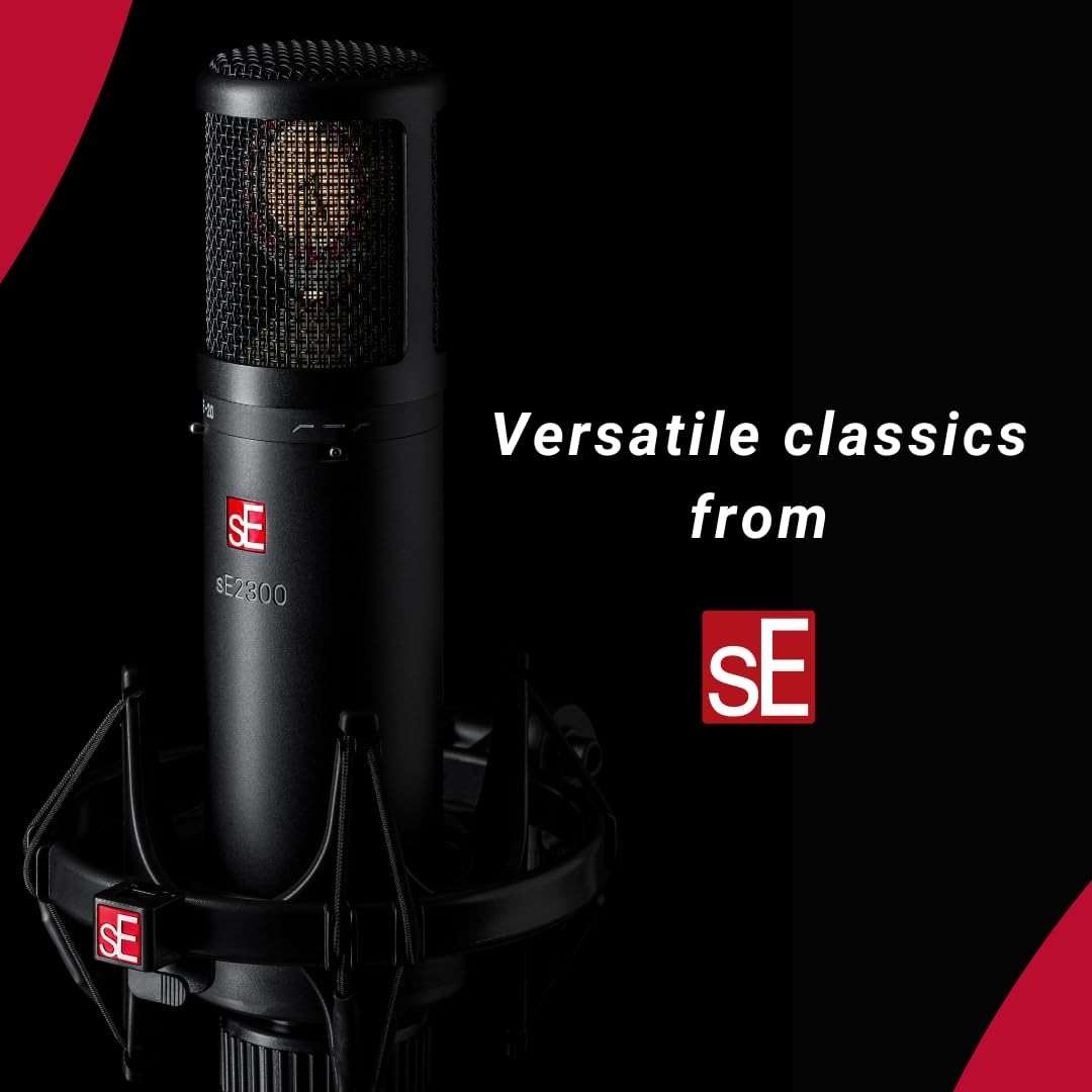 SE ELECTRONICS sE2300 Multi-Pattern Large Diaphragm Condenser Mic with Shockmount & Filter - XLR Condenser Mic for Vocals - Professional Studio Microphone for Recording - Image 5