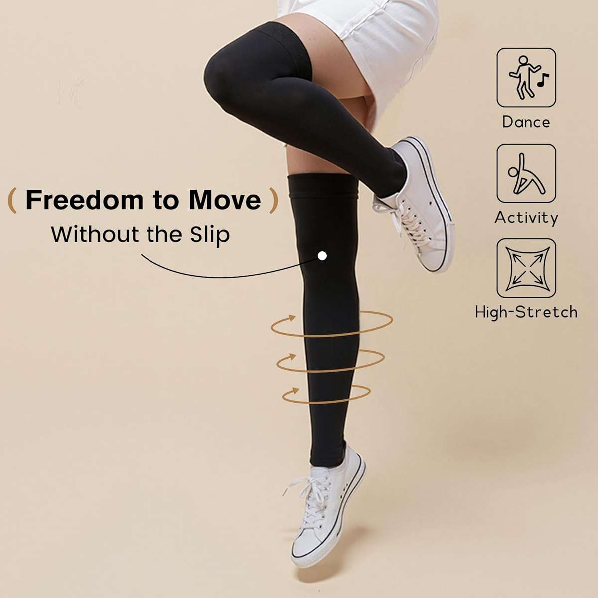 Azue Women Non Slip Thigh High Socks Fashion Tube Stockings above Knee Cosplay Socks - Image 4