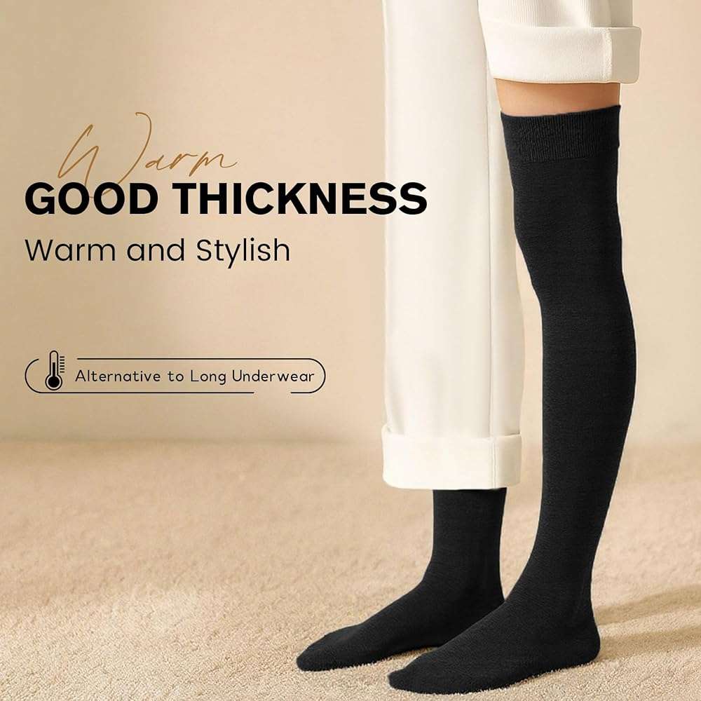 Azue Women Non Slip Thigh High Socks Fashion Tube Stockings above Knee Cosplay Socks - Image 5