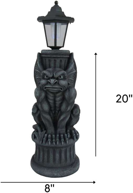 DWK Glowing Grimace Guardian Gargoyle LED Solar Light - Majestic Gothic Decor Garden Statue - 20 Inches High - Adding Mystical Charm to Your Outdoor Sanctuary - Image 3