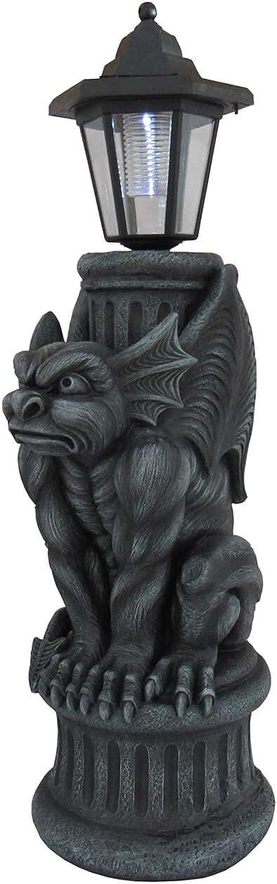 DWK Glowing Grimace Guardian Gargoyle LED Solar Light - Majestic Gothic Decor Garden Statue - 20 Inches High - Adding Mystical Charm to Your Outdoor Sanctuary - Image 4