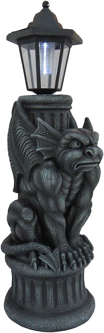 DWK Glowing Grimace Guardian Gargoyle LED Solar Light - Majestic Gothic Decor Garden Statue - 20 Inches High - Adding Mystical Charm to Your Outdoor Sanctuary - Image 5