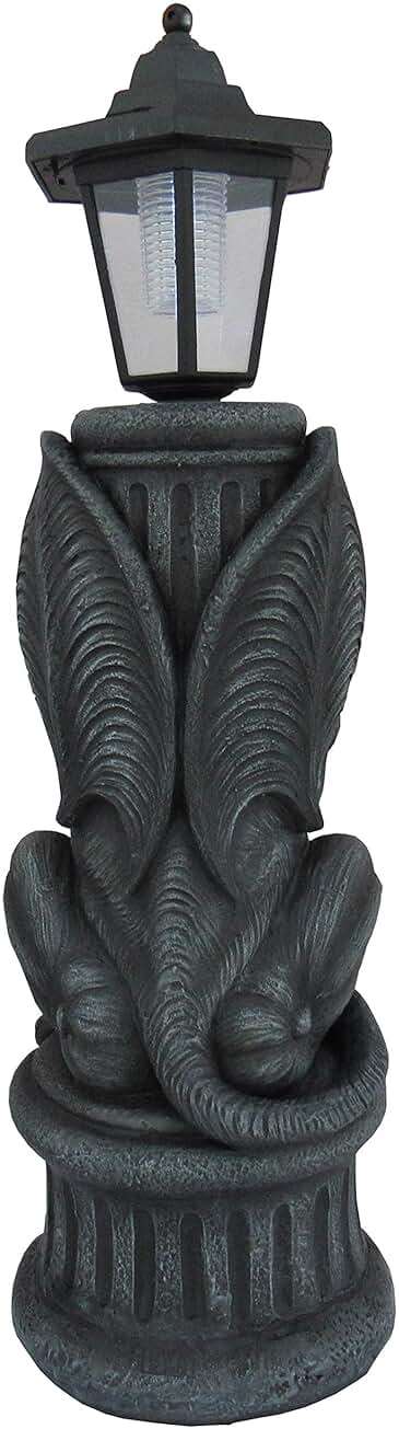 DWK Glowing Grimace Guardian Gargoyle LED Solar Light - Majestic Gothic Decor Garden Statue - 20 Inches High - Adding Mystical Charm to Your Outdoor Sanctuary - Image 6