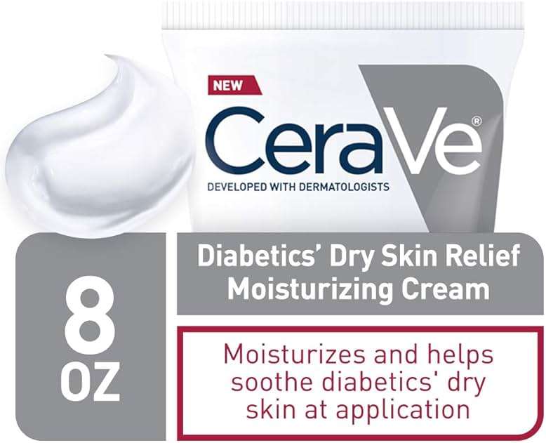 CeraVe Moisturizing Cream for Diabetics’ Dry Skin, Urea Cream with Bilberry for Face and Body, Fragrance Free & Paraben Free, 8 Ounce - Image 2