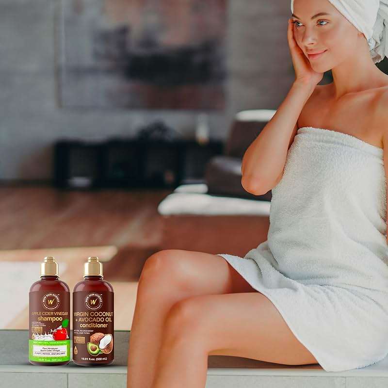 WOW Skin Science Apple Cider Vinegar Shampoo & Coconut + Avocado Oil Conditioner Duo 16.9 oz - Image 3