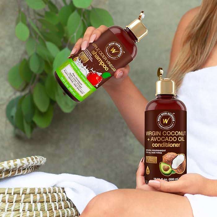 WOW Skin Science Apple Cider Vinegar Shampoo & Coconut + Avocado Oil Conditioner Duo 16.9 oz - Image 5