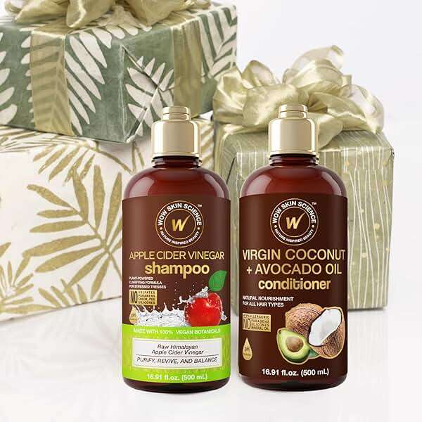 WOW Skin Science Apple Cider Vinegar Shampoo & Coconut + Avocado Oil Conditioner Duo 16.9 oz - Image 8