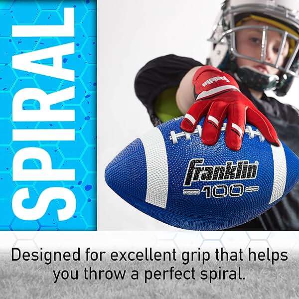 Franklin Sports Kids Junior Grip-Rite Youth Junior Size Rubber Footballs - Peewee Kids Durable Outdoor Footballs - Single & Bulk Packs Available - Image 5
