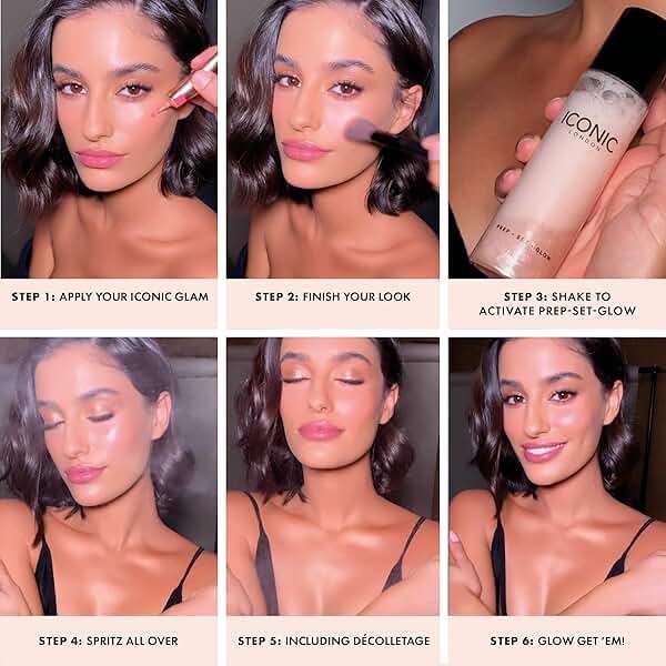 ICONIC LONDON Prep-Set-Glow Makeup Setting Spray | 3-in-1 Hydrating, Prepping, and Setting Facial Mist for a Dewy, Glowy Finish | 4.22 fl oz. - Image 3