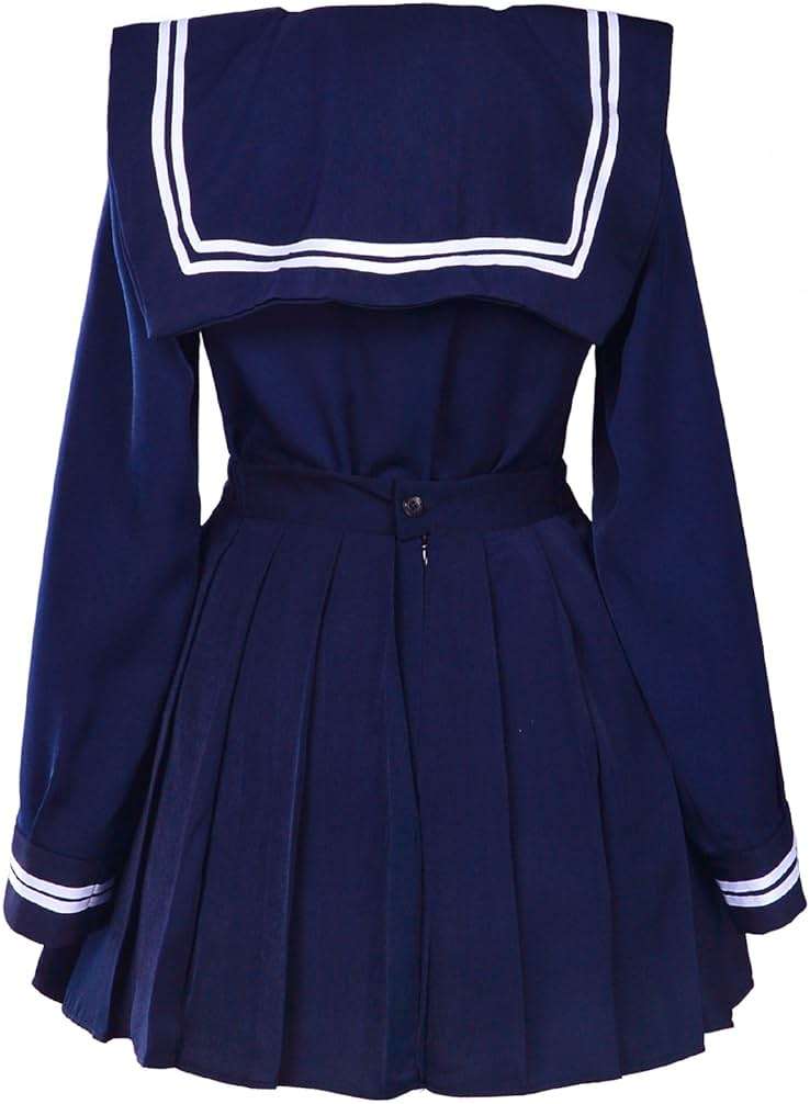 Classic Japanese School Girls Sailor Dress Shirts Uniform Anime Cosplay Costumes with Socks Set - Image 8