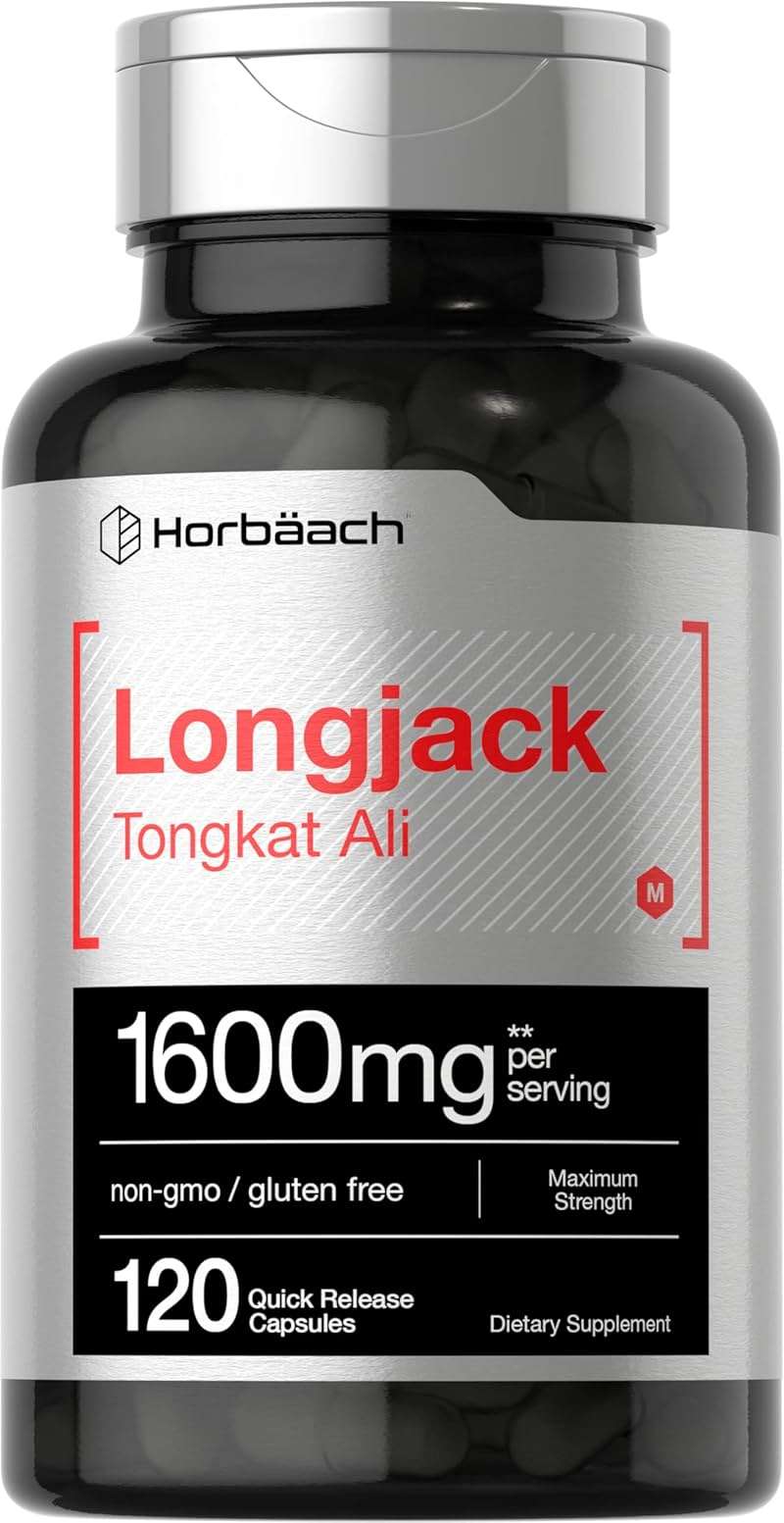 Horbäach Longjack Tongkat Ali for Men and Women | 120 Capsules | Extract Supplement | Maximum Strength Pills | Eurycoma Longifolia | Non-GMO and Gluten Free - Image 1