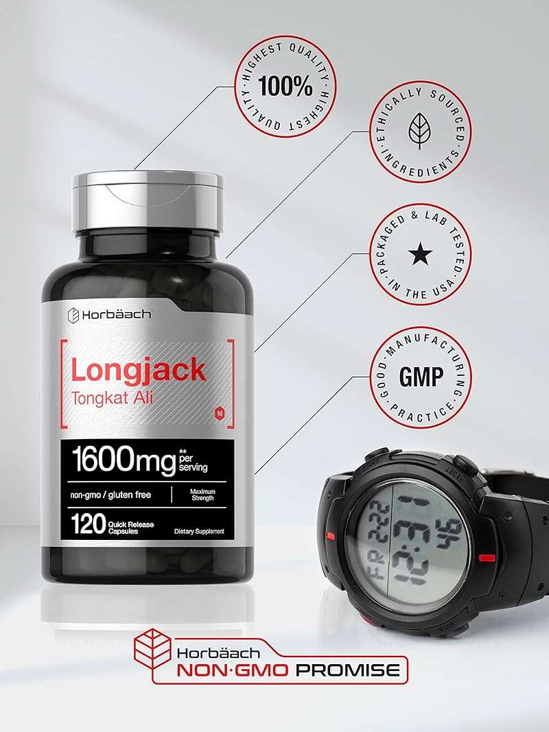 Horbäach Longjack Tongkat Ali for Men and Women | 120 Capsules | Extract Supplement | Maximum Strength Pills | Eurycoma Longifolia | Non-GMO and Gluten Free - Image 5