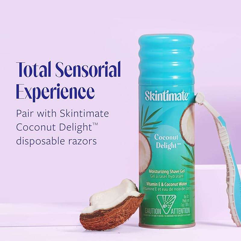 Skintimate Coconut Delight Shave Gel for Women, 6 Pack | Skintimate Shaving Cream for Women, Womens Shaving Cream, Shave Cream, Shaving Foam, Womens Shave Gel, Pack of 6, 7oz each - Image 4
