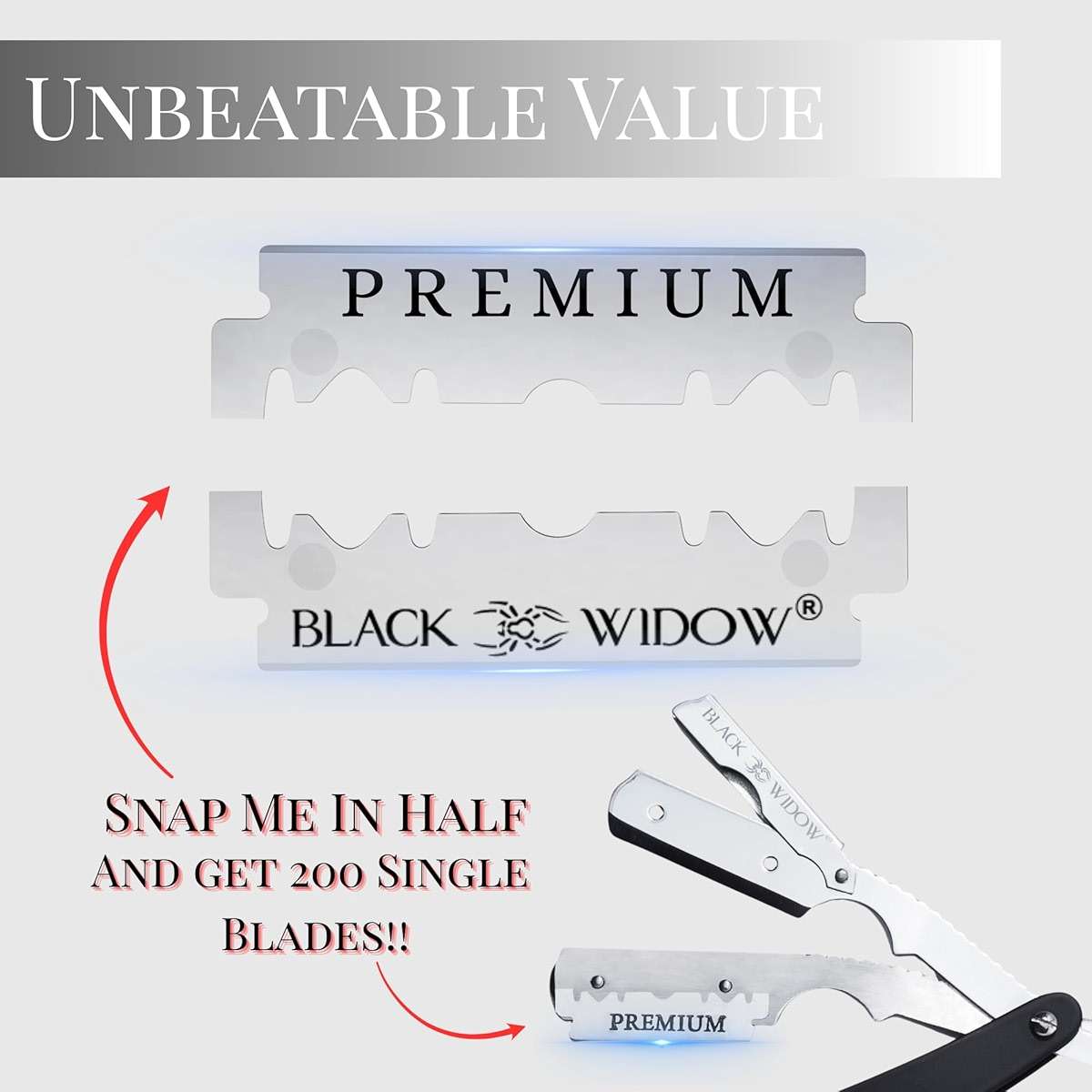 Black Widow Premium Double Edge Razor Blades - Swedish Steel Premium for Safety Razors and Straight Edge Razors - (100 Count) - Image 5