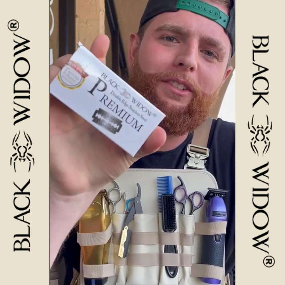 Black Widow Premium Double Edge Razor Blades - Swedish Steel Premium for Safety Razors and Straight Edge Razors - (100 Count) - Image 9