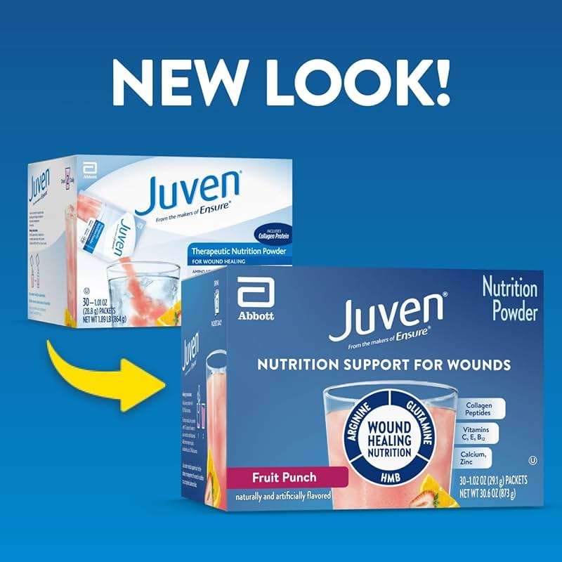 Juven Therapeutic Nutrition Drink Powder Including Collagen Peptides, Amino Acids, and HMB For Wound Healing Support, Fruit Punch, 30 Packets - Image 2