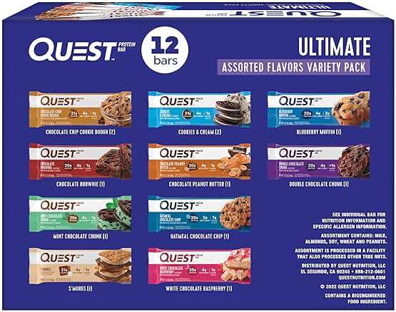 Quest Nutrition Ultimate Variety Pack Protein Bars, High Protein, Low Carb, Gluten Free, Keto Friendly, 12 Count - Image 1
