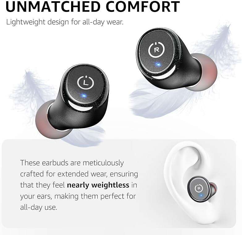 TOZO T10 Wireless Earbuds Bluetooth 5.3 Headphones, App Customize EQ, Ergonomic Design, 55H Playtime, Wireless Charging Case, IPX8 Waterproof Sound in-Ear Headset, New Version - Image 5