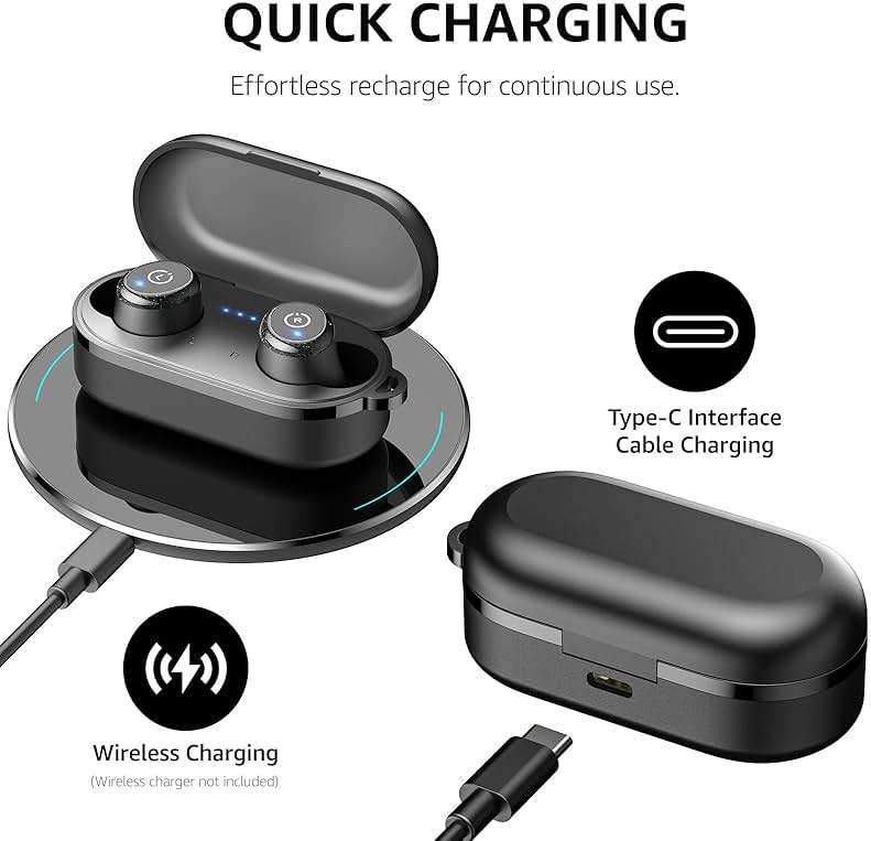 TOZO T10 Wireless Earbuds Bluetooth 5.3 Headphones, App Customize EQ, Ergonomic Design, 55H Playtime, Wireless Charging Case, IPX8 Waterproof Sound in-Ear Headset, New Version - Image 8