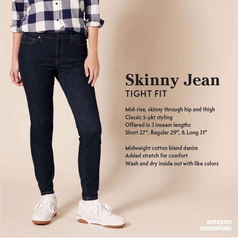 Amazon Essentials Women's Mid-Rise Stretchy Skinny Jeans - Image 2