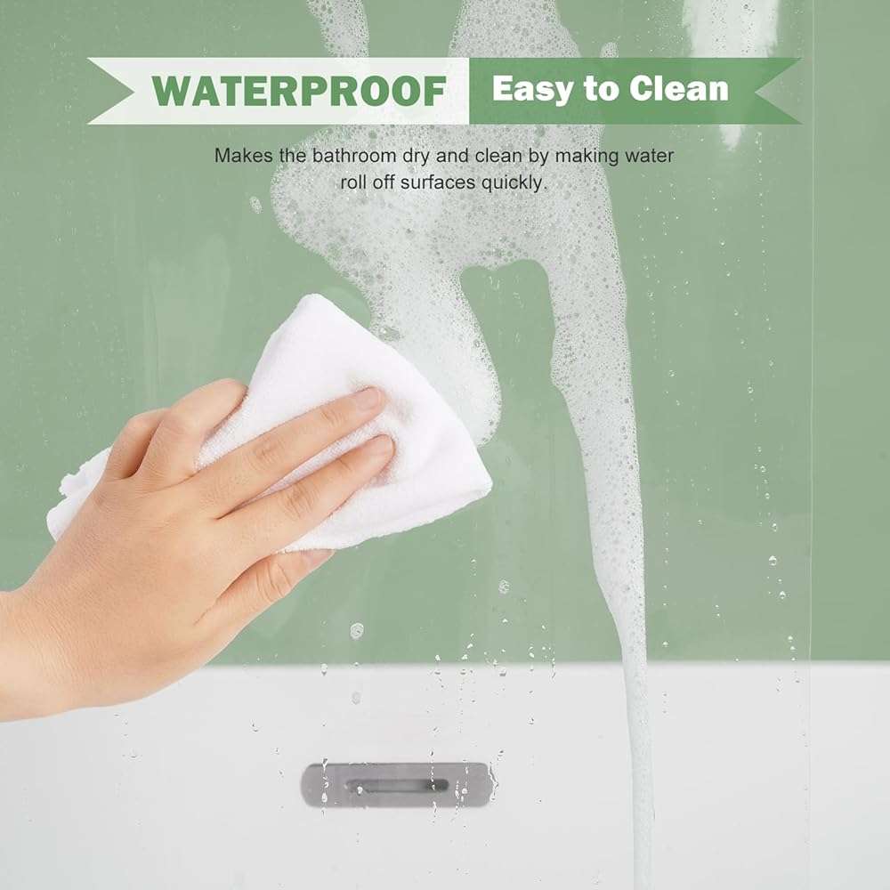 UFRIDAY Clear Shower Curtain Liner 72 x 75 inch, PEVA Bath Curtain for Home and Hotel, Extra Long Shower Curtain with 5 Magnets Bottom - Image 4
