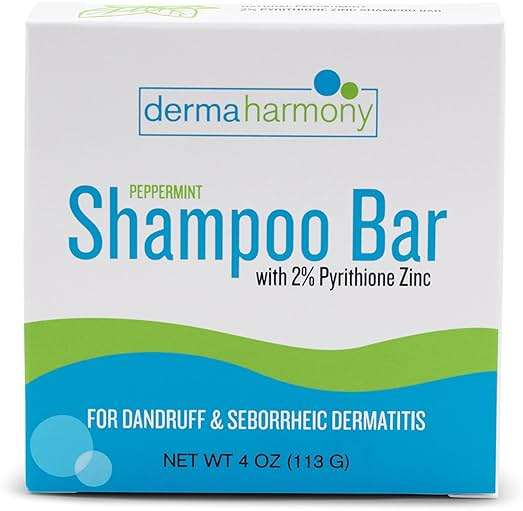 Dermaharmony 2% Pyrithione Zinc Shampoo Bar for dandruff and seborrheic dermatitis - Peppermint (4 Oz) - Image 3