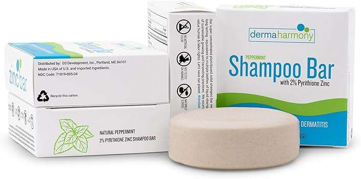 Dermaharmony 2% Pyrithione Zinc Shampoo Bar for dandruff and seborrheic dermatitis - Peppermint (4 Oz) - Image 6