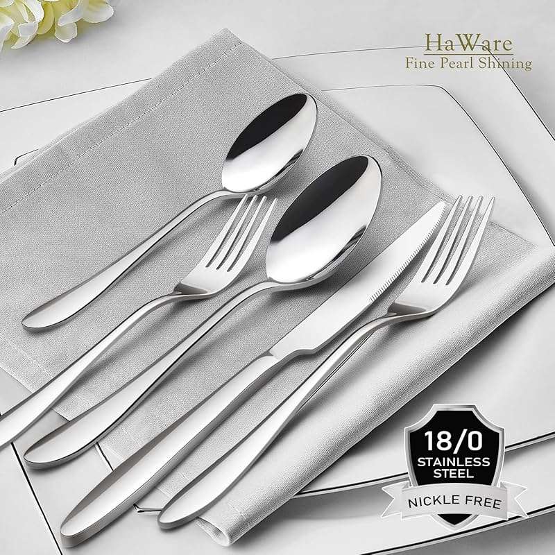 HaWare Silverware Set, 10-Piece Flatware Set, Stainless Steel Cutlery Set for Couples/Singles/Students, Service for 2, Mirror Polished, Dishwasher Safe - Image 7