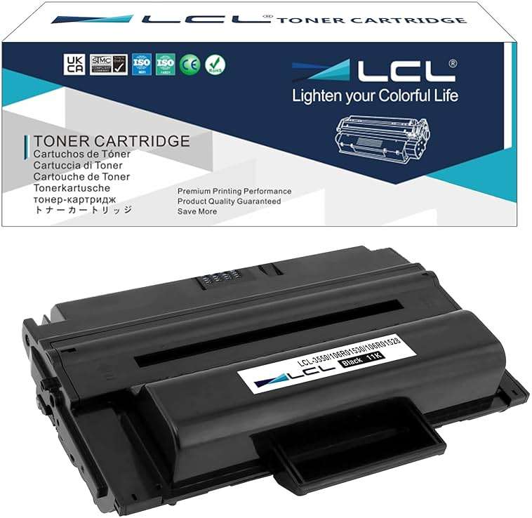 LCL Compatible Toner Cartridge for Xerox WorkCentre 3550 Toner 106R01530, High Yield 11,000 Pages Replacement for 106R01528 (Black, 1-Pack) - Image 1