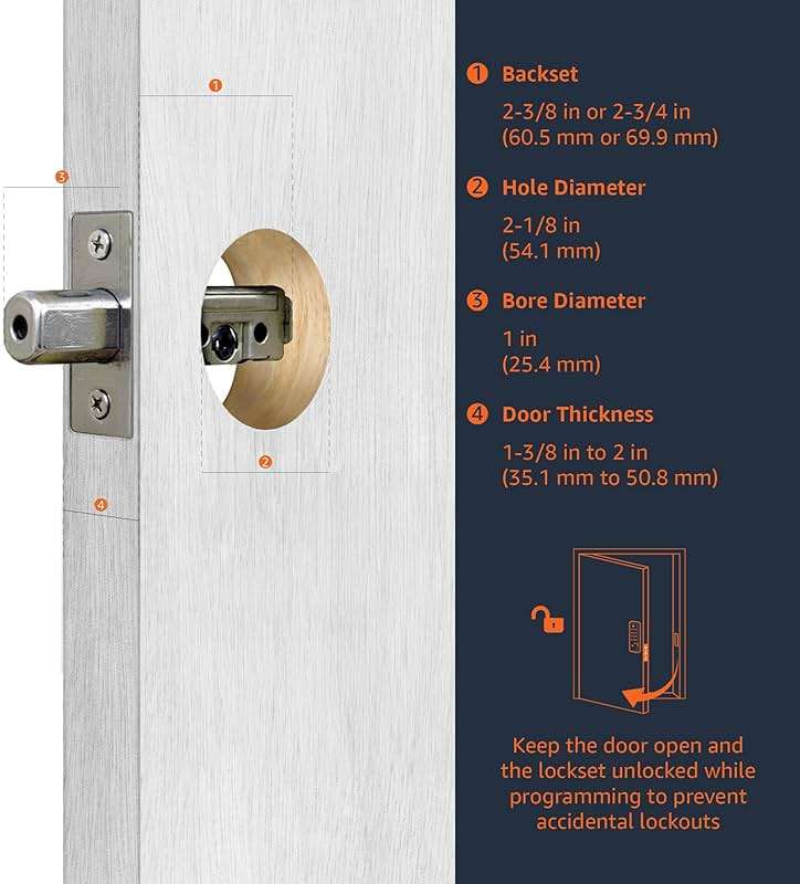 Amazon Basics Electronic Keypad Deadbolt Door Lock with Auto Lock, Customizable User Codes, One-time Codes, Touch-Control Keyless Entry, Traditional, Satin Nickel, 1-Pack - Image 6