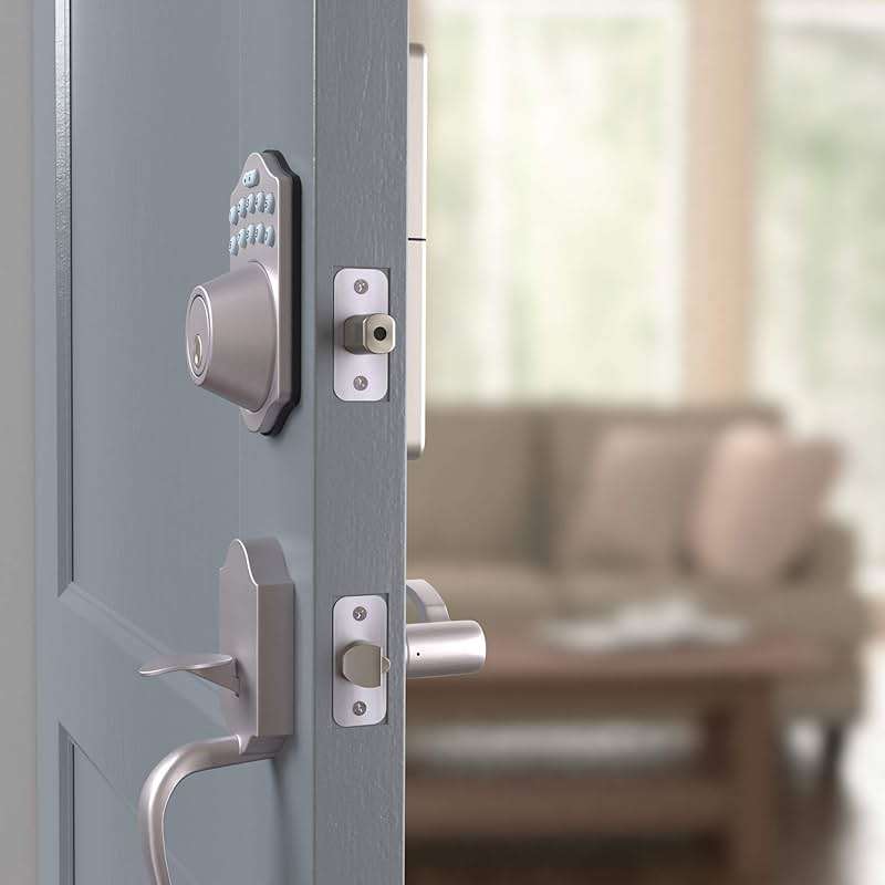 Amazon Basics Electronic Keypad Deadbolt Door Lock with Auto Lock, Customizable User Codes, One-time Codes, Touch-Control Keyless Entry, Traditional, Satin Nickel, 1-Pack - Image 7